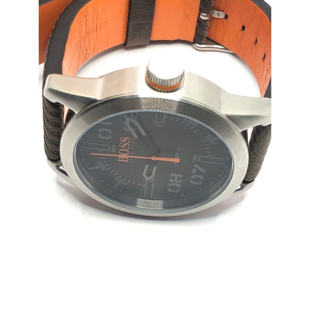 Hugo Boss HB.291.1.14.184 Unisex Brown Leather Analog Black Dial Watch HK480 - Picture 7 of 10